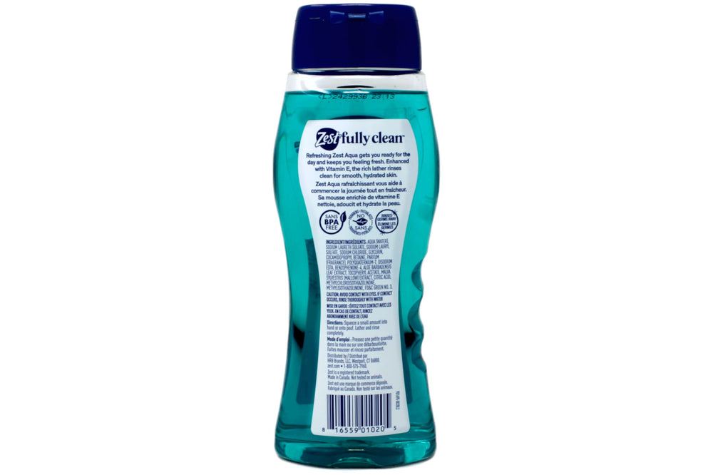 Zest Aqua lather foamy texture demonstrating rich cleansing foam