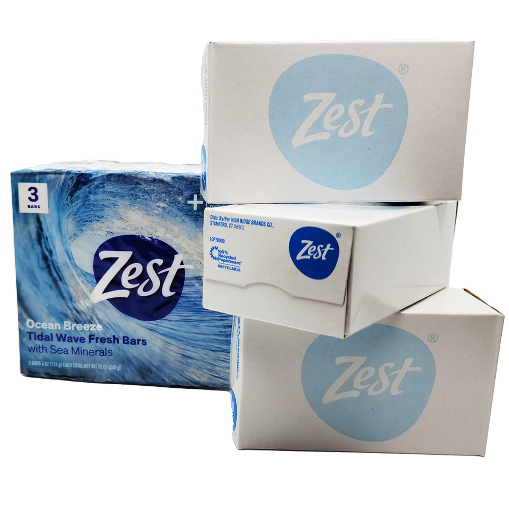 Zest Ocean Breeze bubbles evoke a refreshing shower ritual.