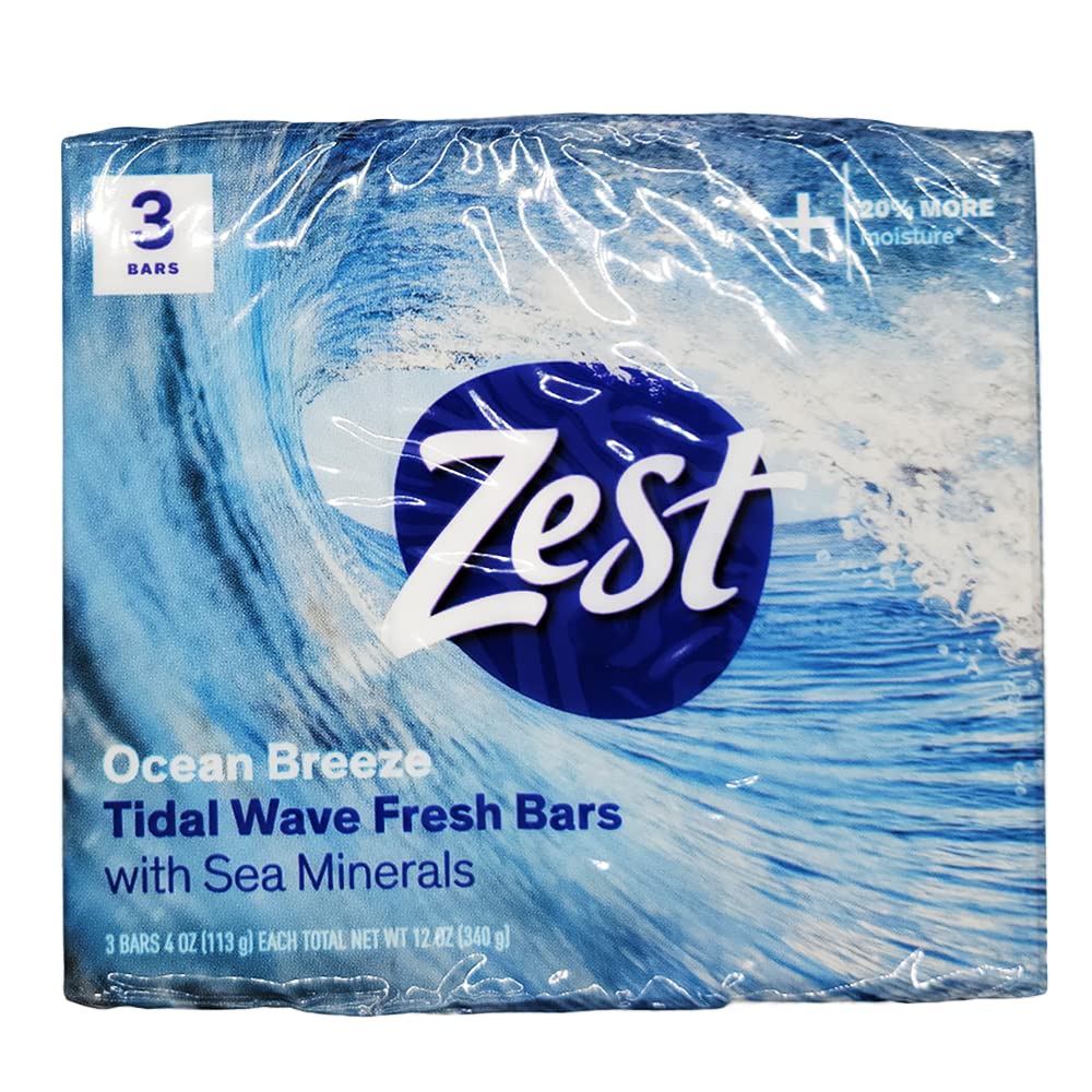 Zest Ocean Breeze bar soap lathering on skin delivers a fresh scent during showers.