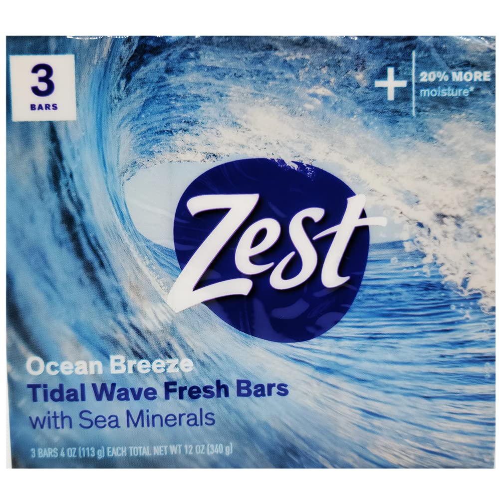 Zest Ocean Breeze bar soap trio provides a bright scent for daily washing.