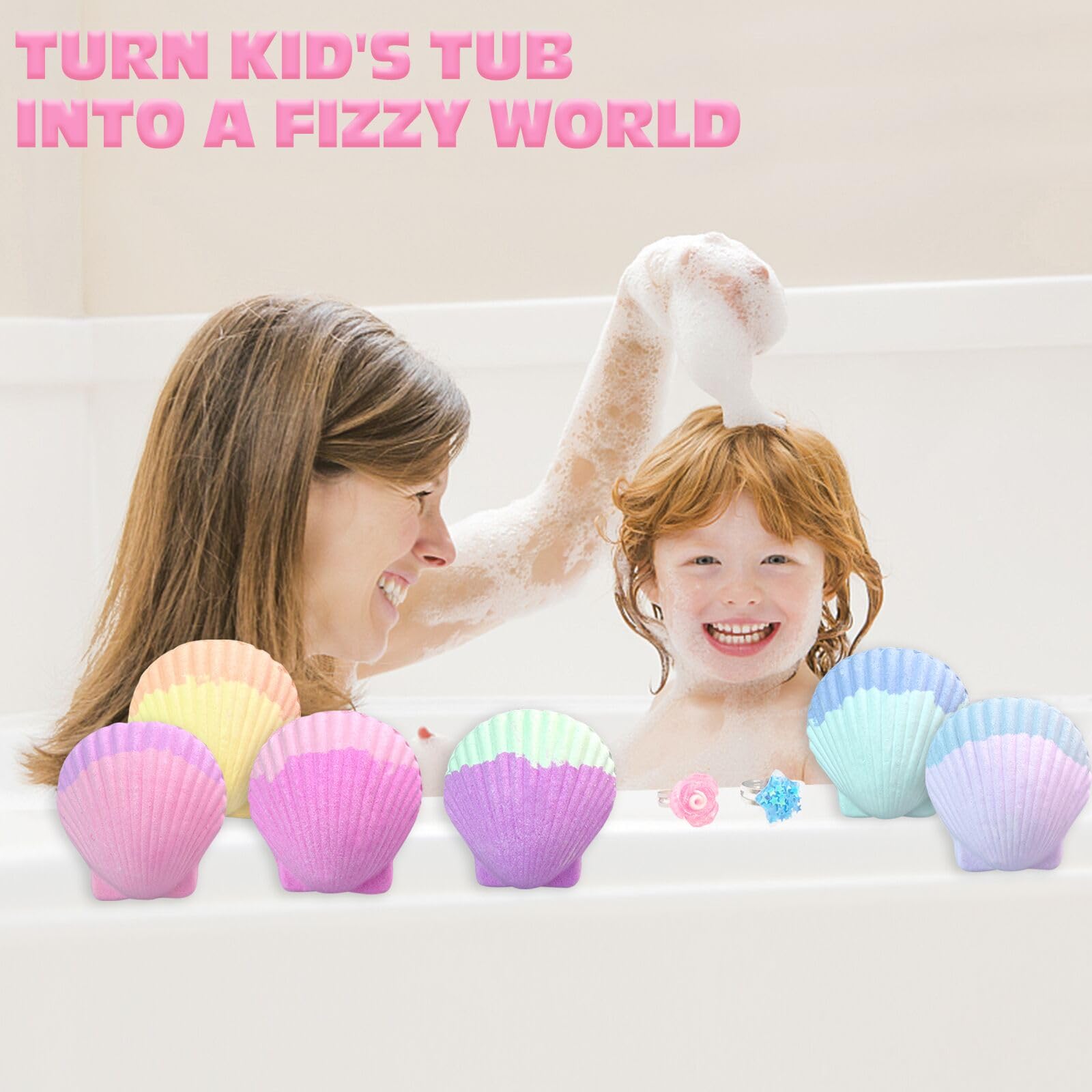 ZETONBNN Mermaid Bath Bomb creating rich foam and appealing scents