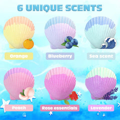 ZETONBNN Mermaid Bath Bomb shapes including shell and crystal heart for dress up