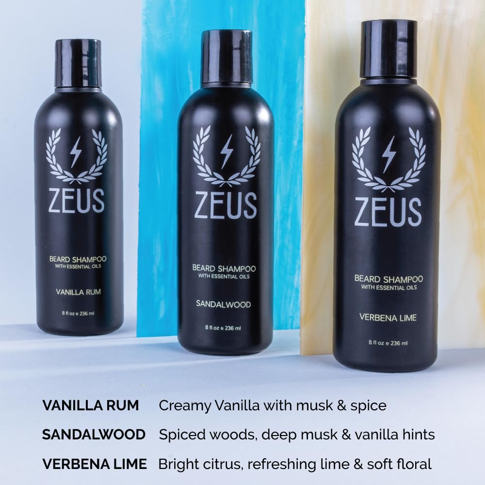 ZEUS beard shampoo for daily routine leaves soft, hydrated beard
