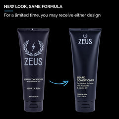 ZEUS beard wash set green tea ingredients display on packaging