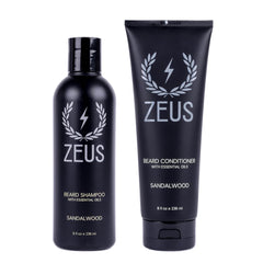 ZEUS Beard Wash Set shampoo bottle for a hydrating cleanse that softens beard hair