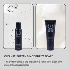 ZEUS Italian Cypress Beard Wash Set packaging displays premium USA-made, cruelty-free credentials