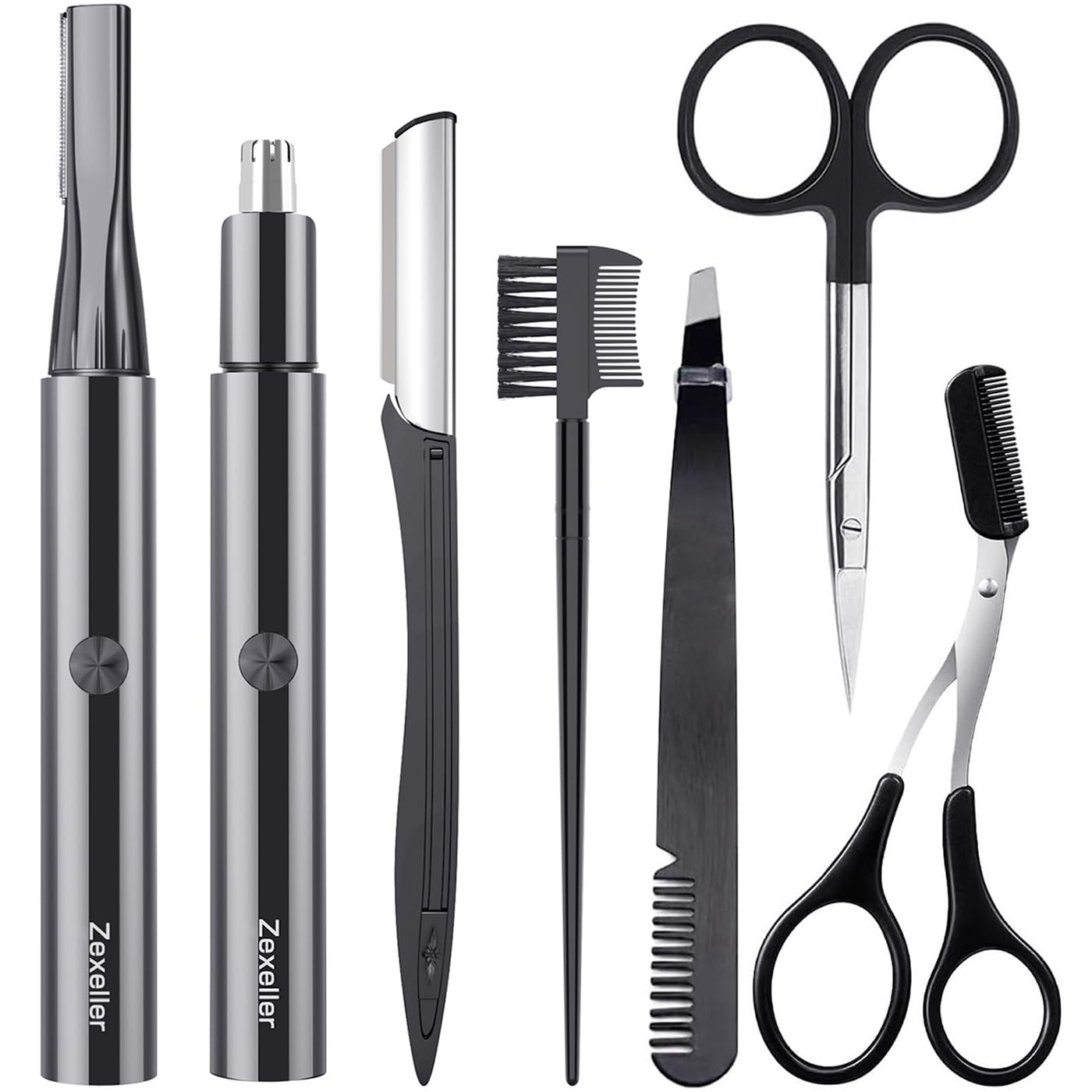 ZEXELLER 9-in-1 trimmer kit close-up showcases compact design for effortless travel grooming.