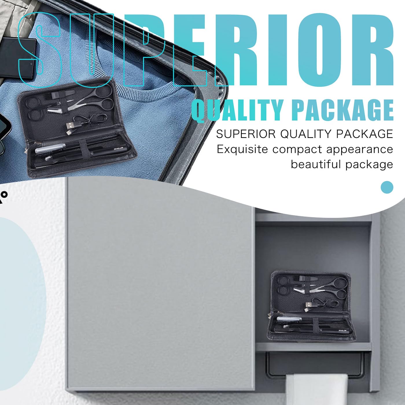 ZEXELLER storage case shown with complete kit for organized travel.