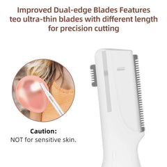 ZEXELLER Upgraded Eyebrow Trimmer handle close-up highlights precise trimming.