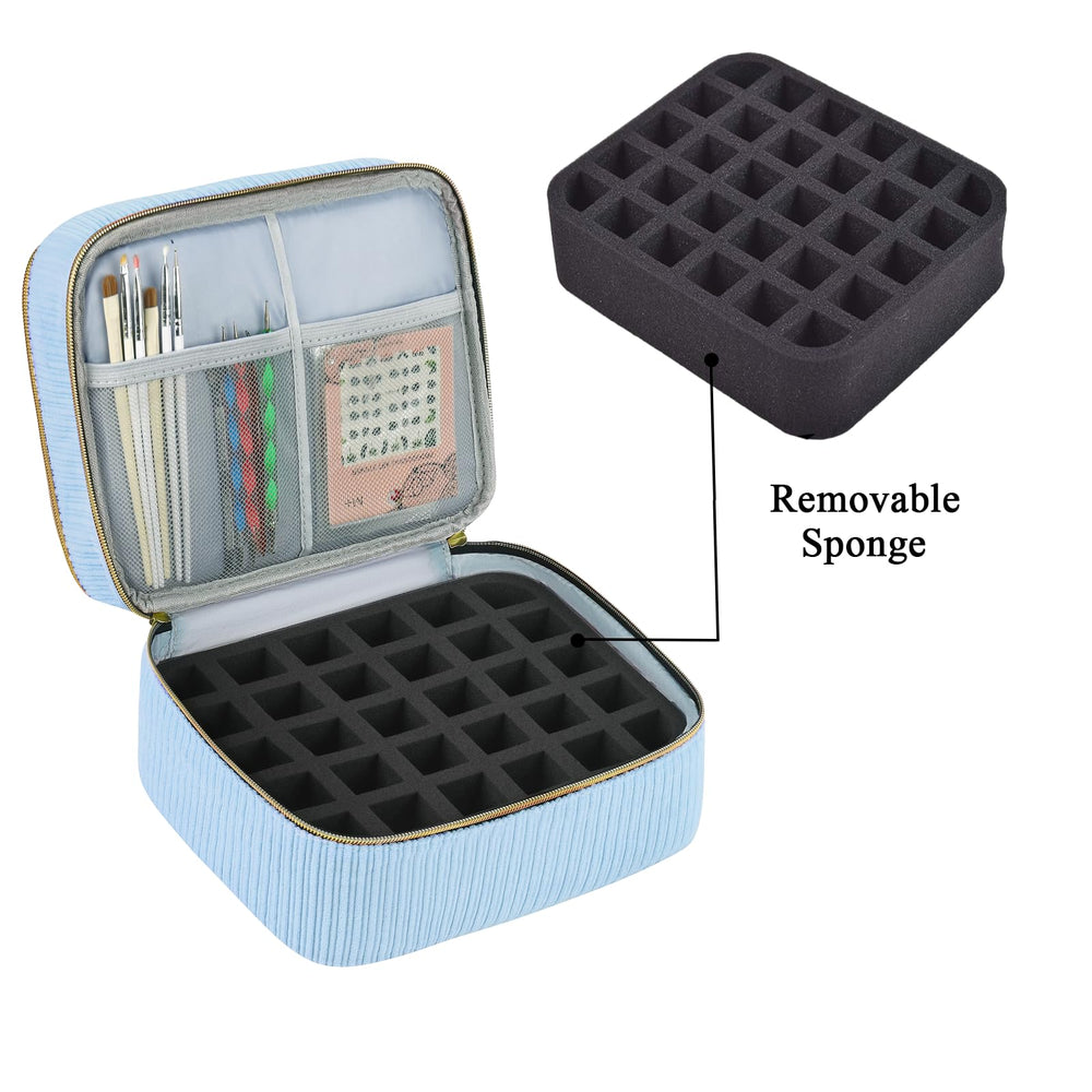 ZFZGFRCS nail polish organizer blue handle-closeup features sturdy transport