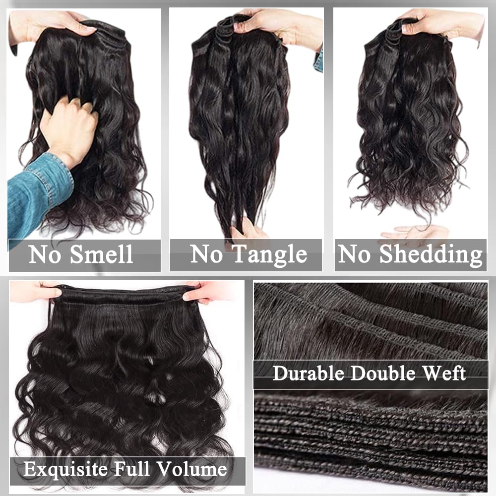 ZGGTL Body Wave Bundles lace closure close-up highlights invisible hairline