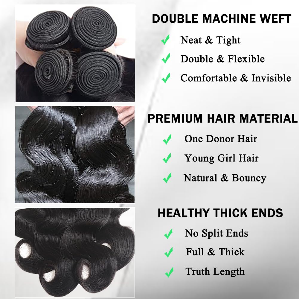ZGGTL Body Wave Bundles length collection shows 18-24in versatility for styles