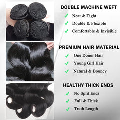 ZGGTL Body Wave Bundles length collection shows 18-24in versatility for styles