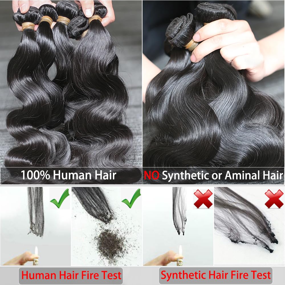 ZGWG 12A body wave bundles 20 natural black straightened for versatile styling.