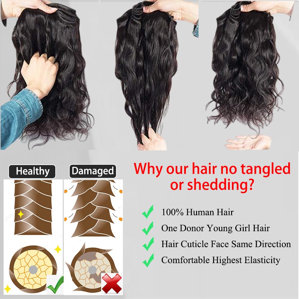 ZGWG 12A body wave bundles 22 natural black long length for natural-looking volume.