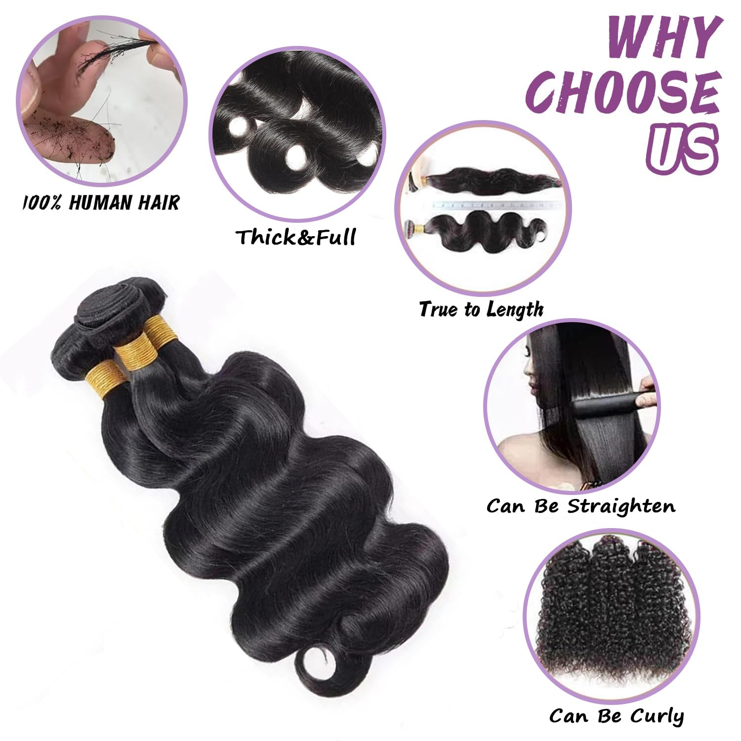 ZGWG body wave bundles 18 inch 99J burgundy highlights vibrant color options