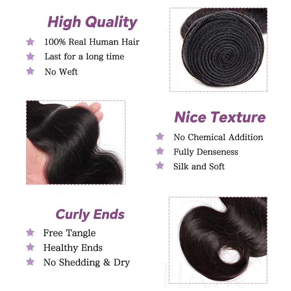 ZGWG body wave bundles 20 inch natural black showcase versatile length for styling