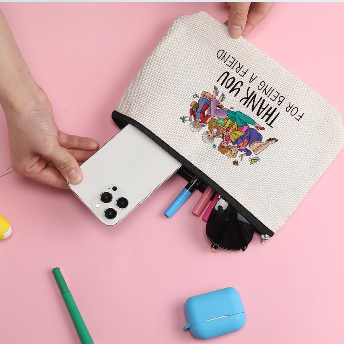 ZHAMEN N makeup bag multipurpose use idea shows travel pouch and wallet options.