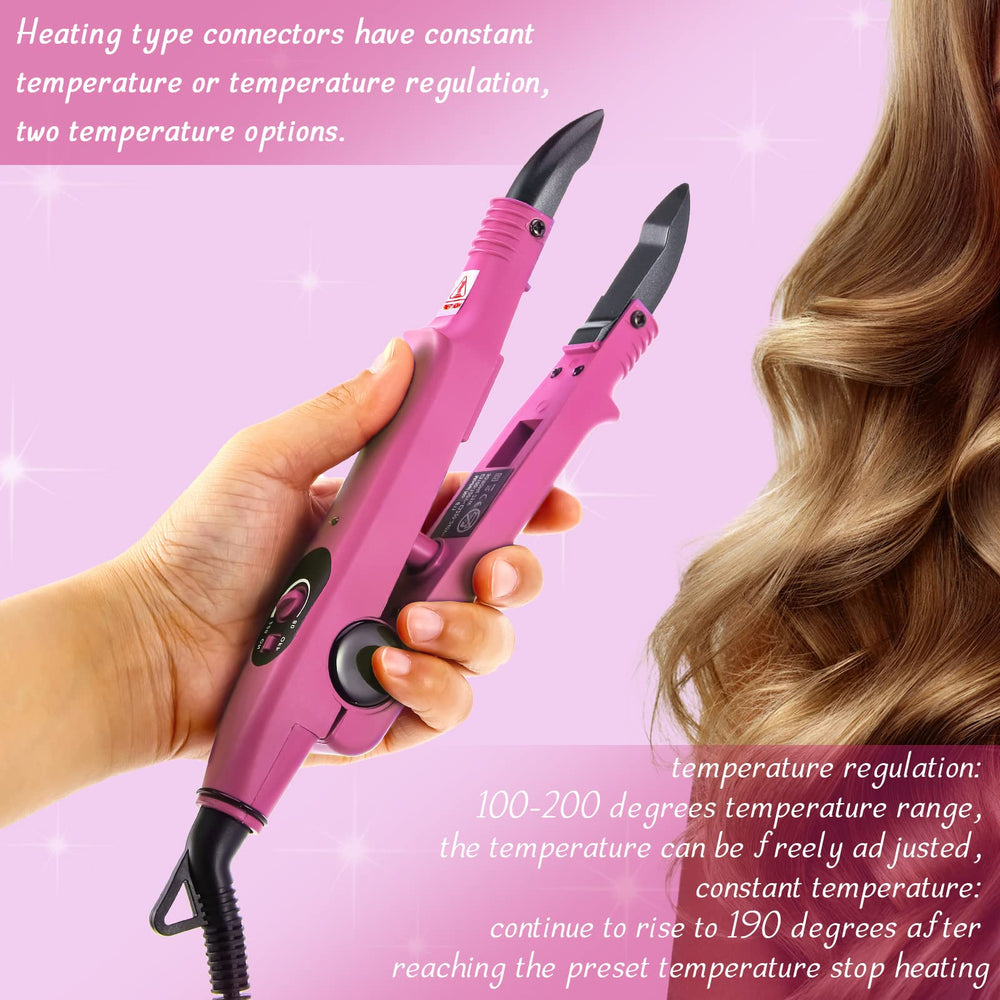 Zhehao C-head U-tip iron connector wand close-up pink design.