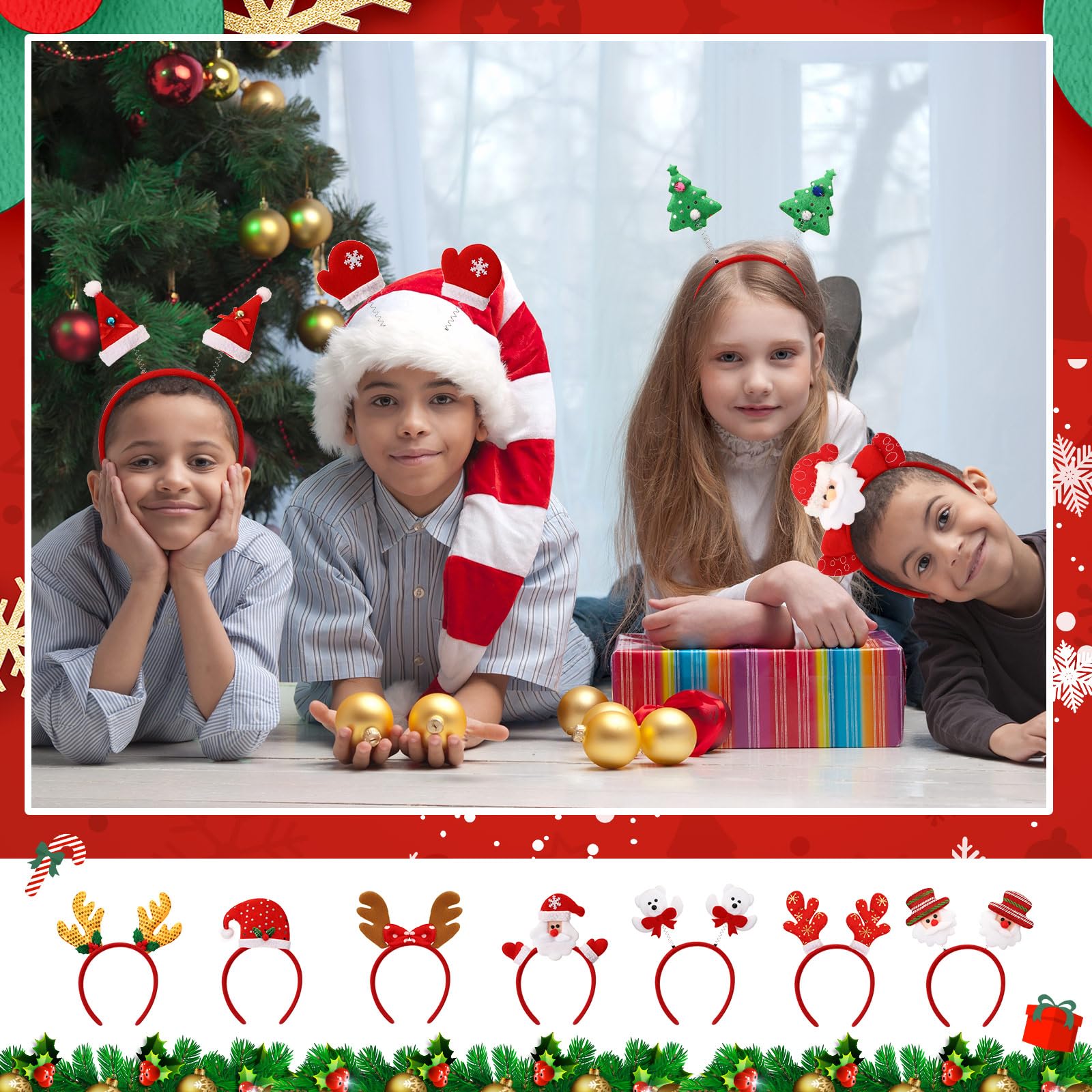 Zhehao Christmas headbands Star design adds festive vibes to events and photos.