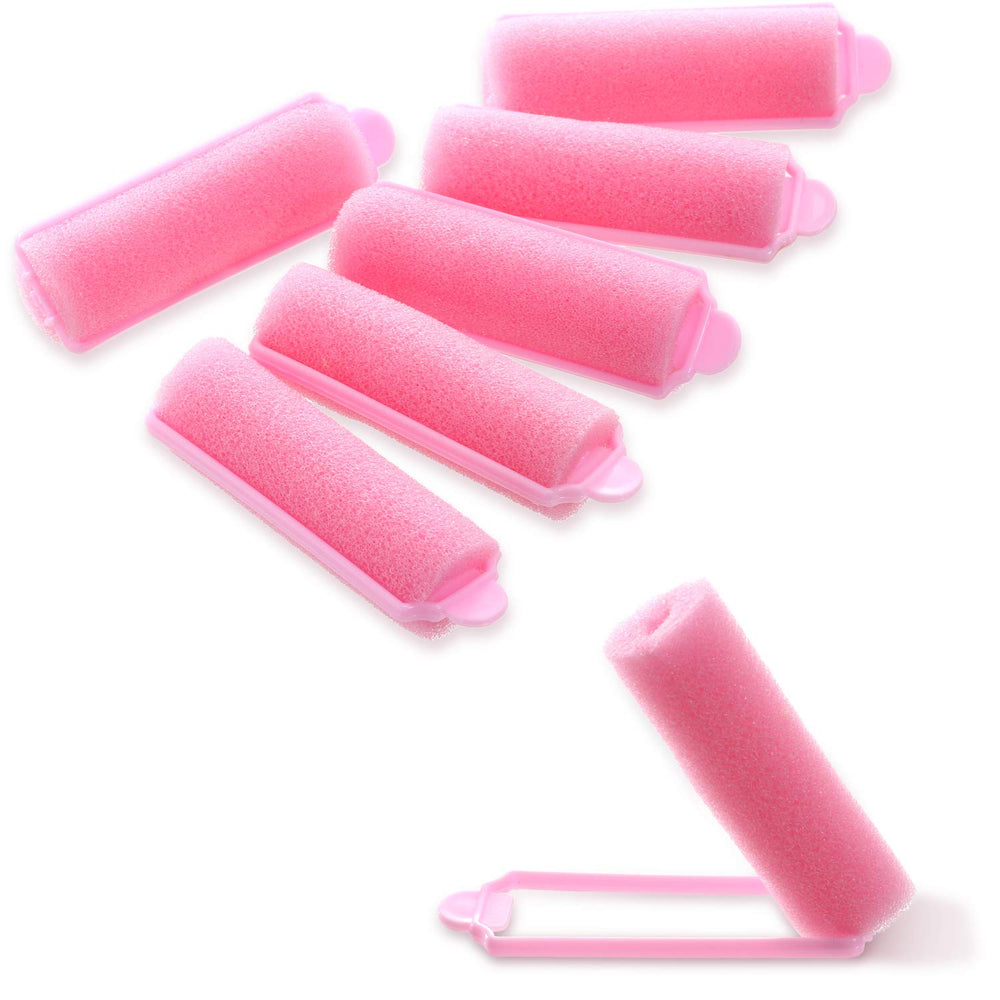 Zhehao sponge foam rollers pink closeup shows soft texture for gentle styling