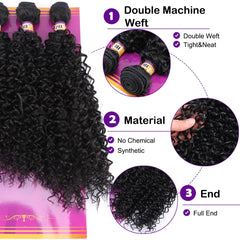ZHENLISI Afro kinky curly quick weave 18-inch bundle display highlights smooth fibers for daily wear.