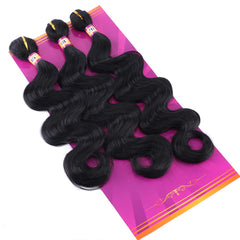 Zhenlisi body-wave synthetic hair weave 18 inch close-up texture