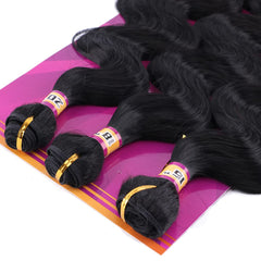 Zhenlisi body-wave synthetic hair weave 20 inch length with natural fall