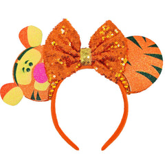 ZHENNAN glitter Tigger ears headband, unisex party accessory for costumes and events
