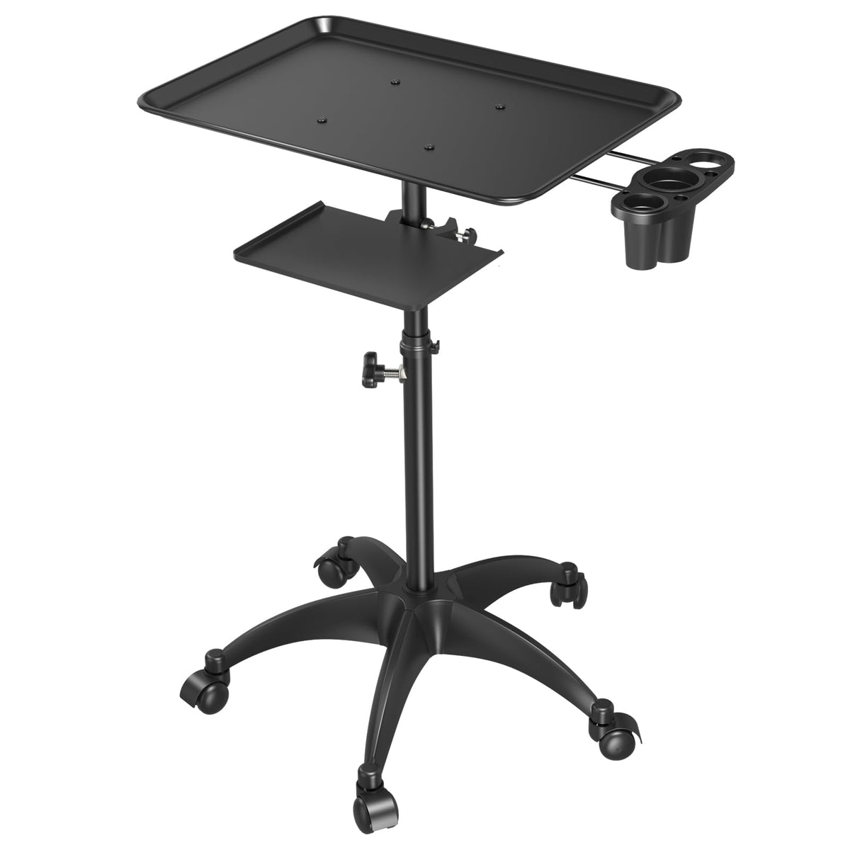 ZHOOGE salon tray cart side view demonstrates durable build for busy salons.
