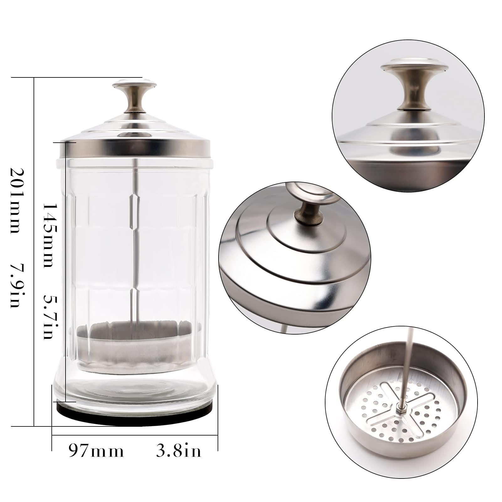ZIBARBER disinfectant jar basket with drain holes keeps liquids drained for cleaner workflows