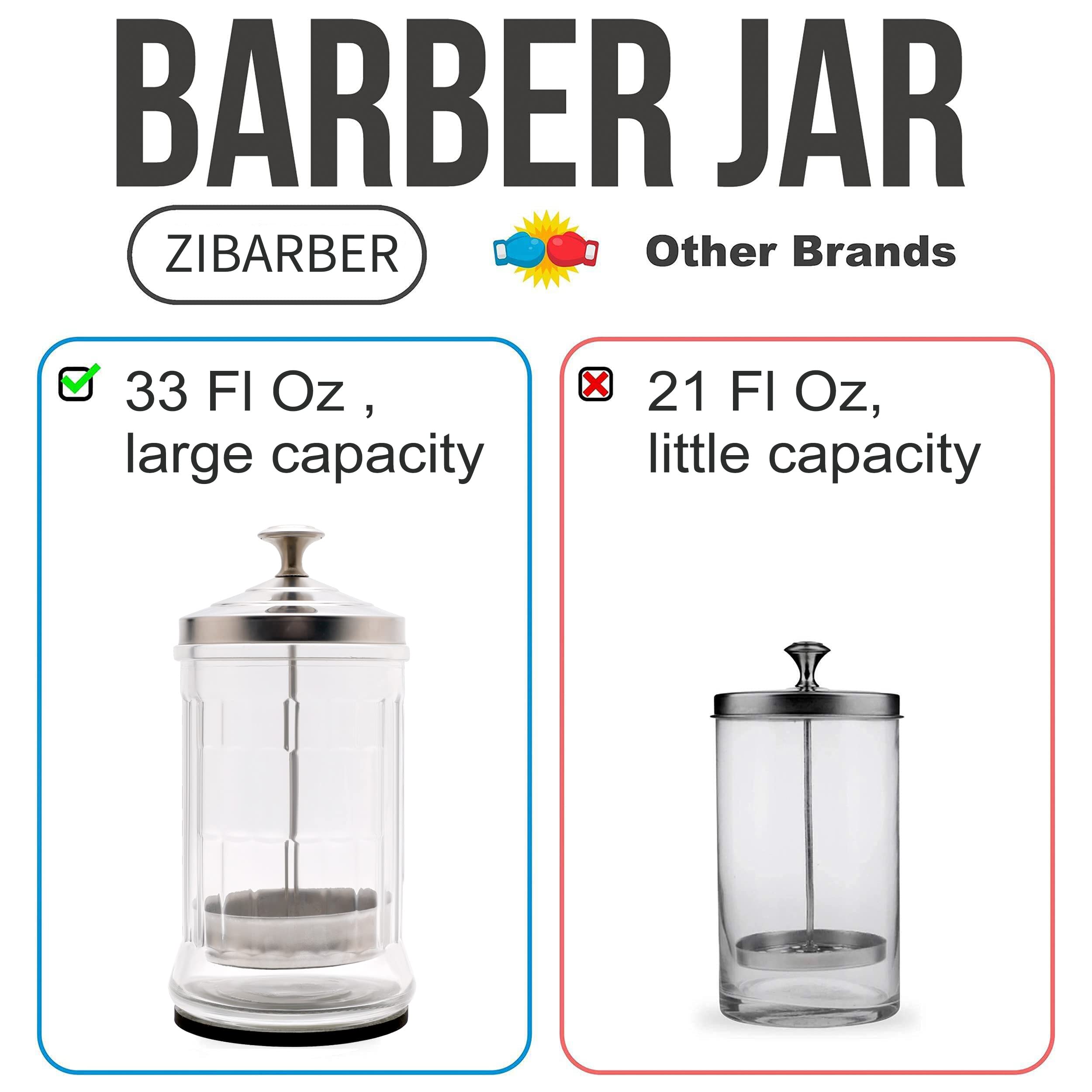ZIBARBER disinfectant jar retrieval basket lid enables easy tool pickup from the jar