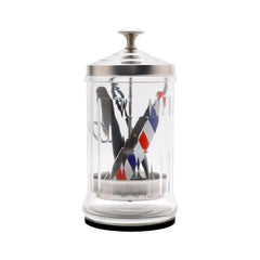 ZIBARBER disinfectant jar stainless-steel cap demonstrates durable, corrosion-resistant design