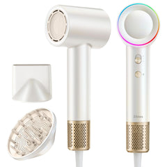 Zibtes high-speed hair dryer front view highlights compact, quick-styling capability