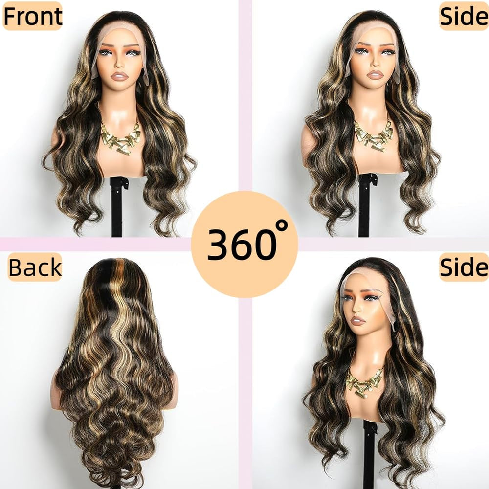 Zihomha 30-inch ombre lace front wig baby hair detail for a natural finish