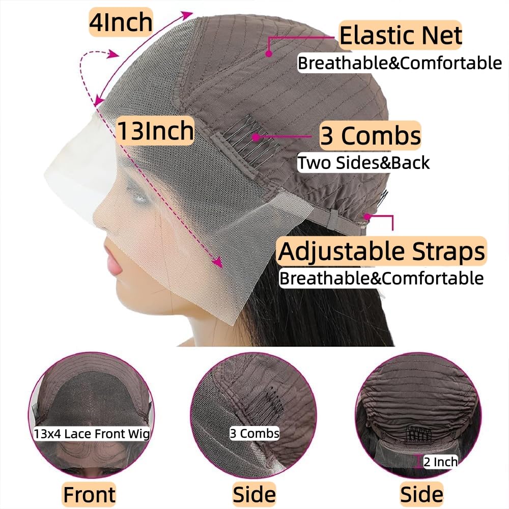 Zihomha 30-inch ombre lace front wig cap construction for comfortable wear