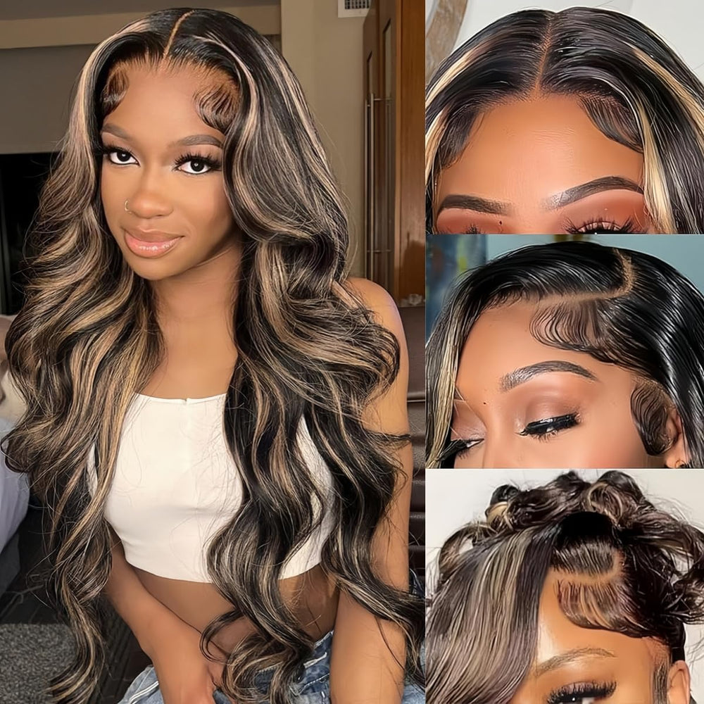 Zihomha 30-inch ombre lace front wig front view showing natural hairline for daily wear