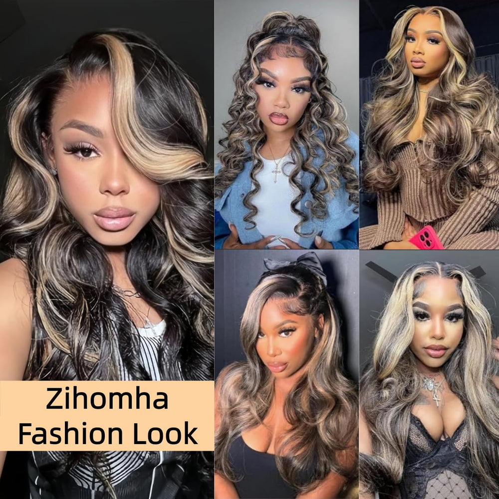 Zihomha 30-inch ombre lace front wig packaging and care guidance