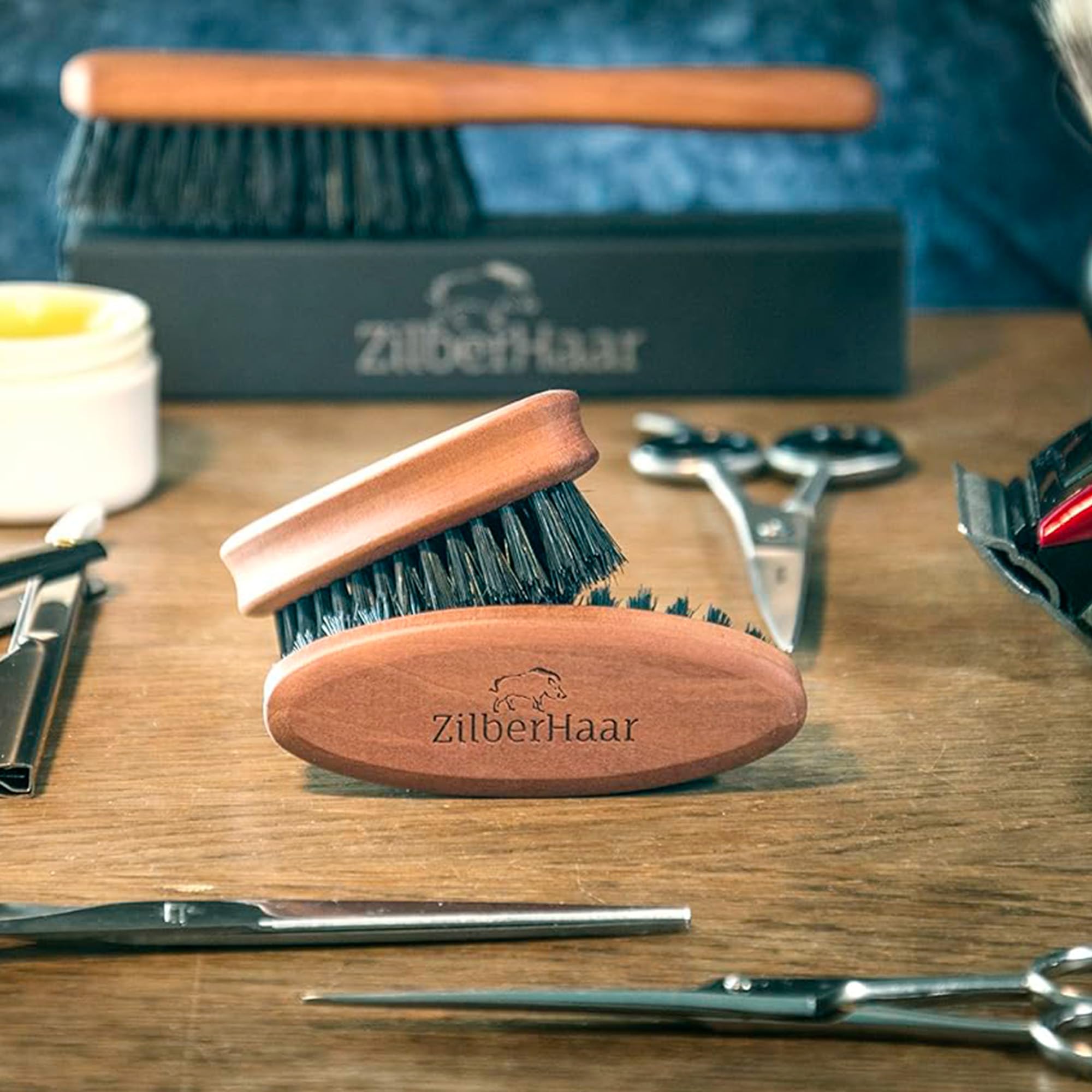 ZilberHaar brush helps exfoliate and remove dandruff debris during grooming.