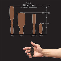 ZilberHaar European-made beard brush using natural materials for durable grooming.