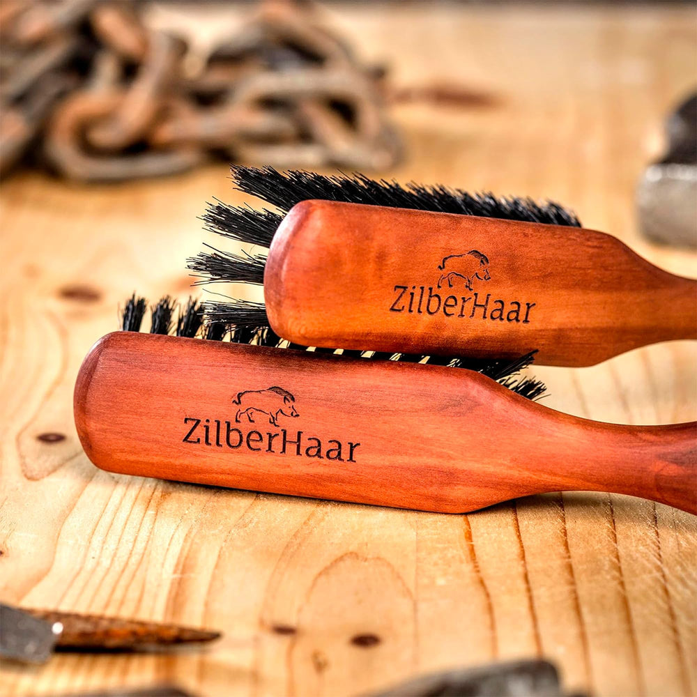ZilberHaar Regular Beard Brush gift-ready packaging suggests a thoughtful present.