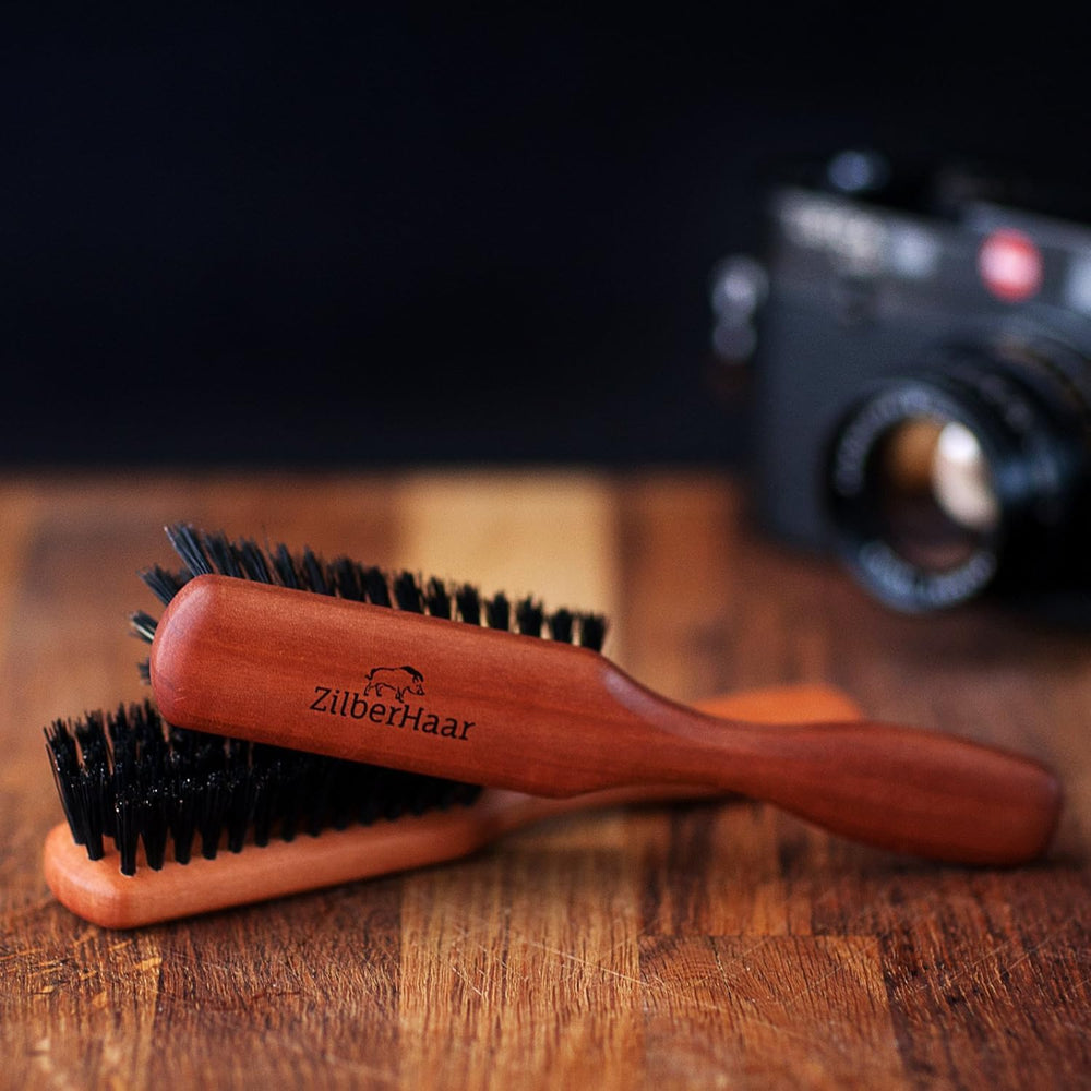 ZilberHaar Regular Beard Brush bristles help reduce itch during grooming sessions.