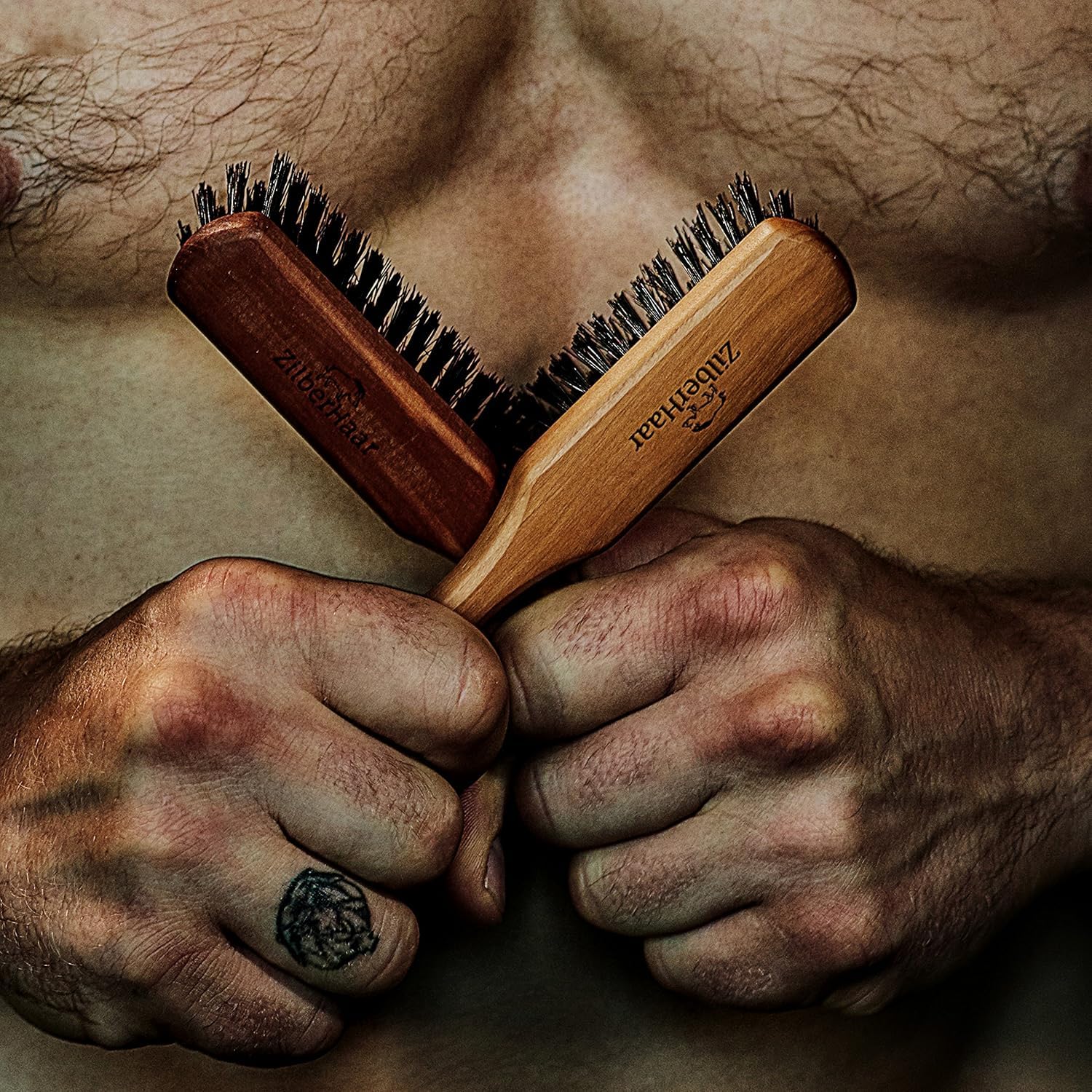 ZilberHaar Regular Beard Brush uses natural materials for eco-friendly grooming.