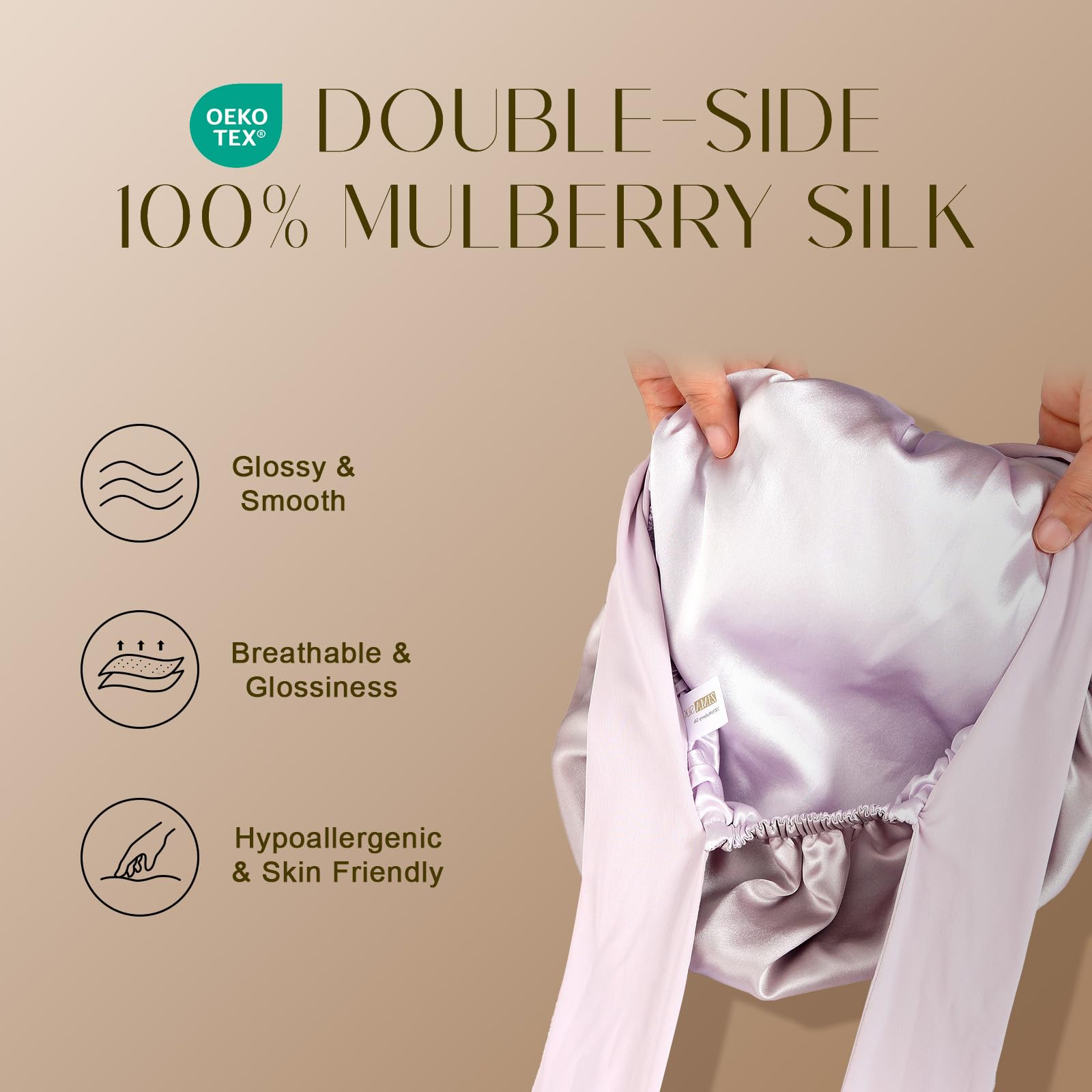 ZIMASILK silk tie with cooling long ties for all-night comfort