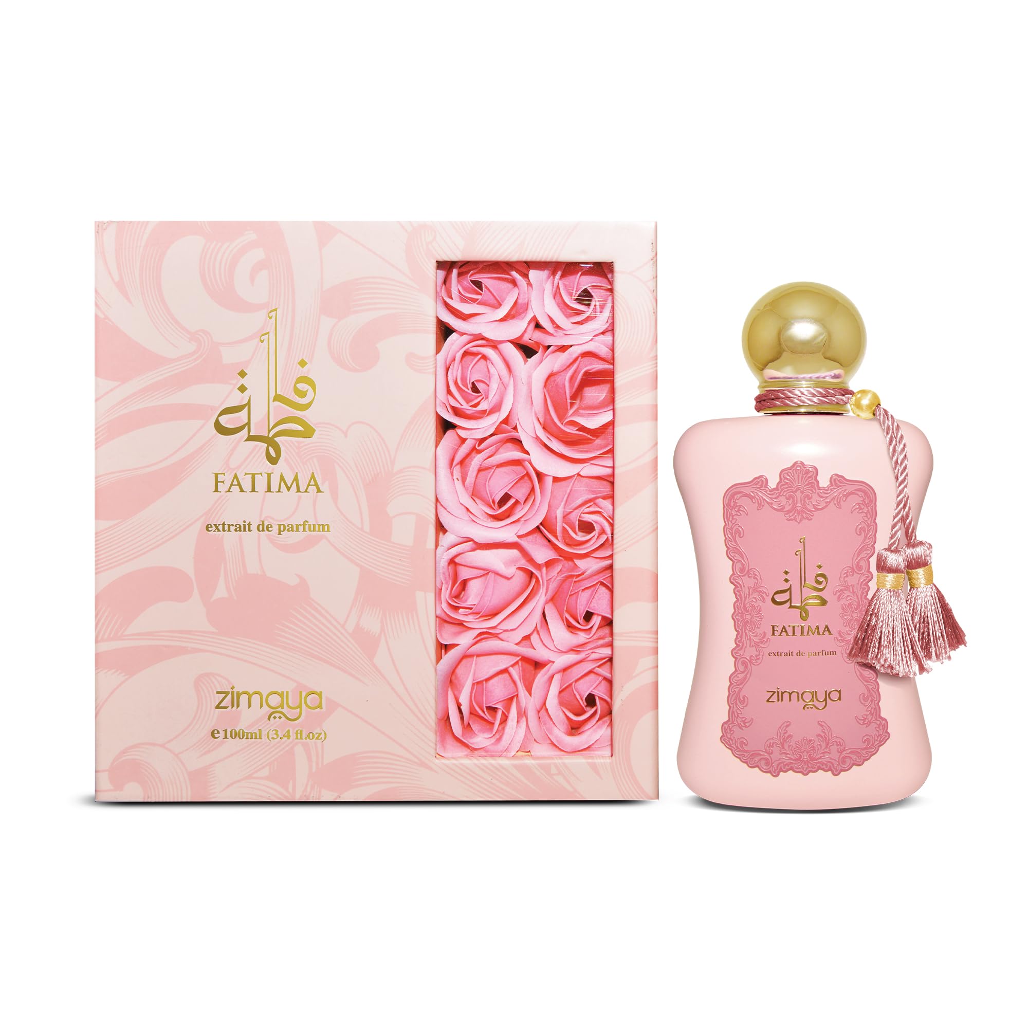 Zimaya Fatima Pink Pour Femme packaging box showcases gift-ready presentation and premium scent
