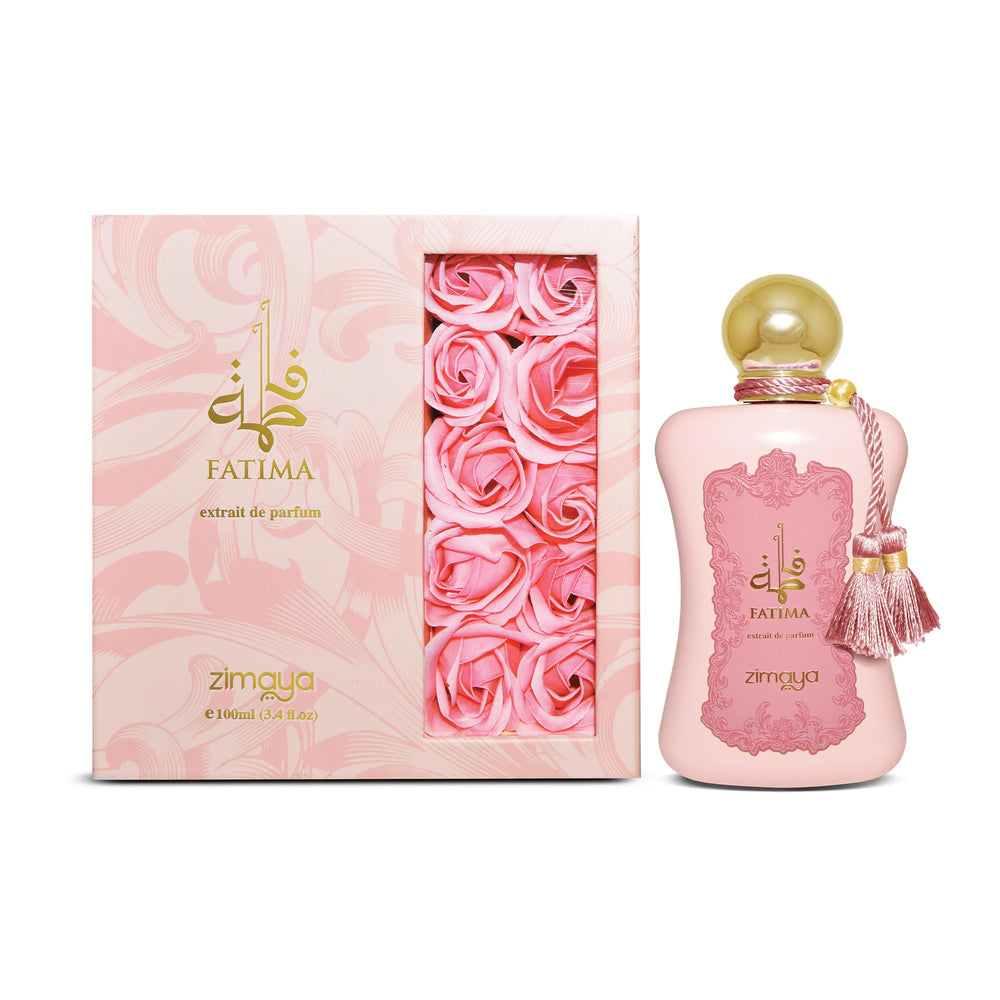 Zimaya Fatima Pink Pour Femme packaging box showcases gift-ready presentation and premium scent