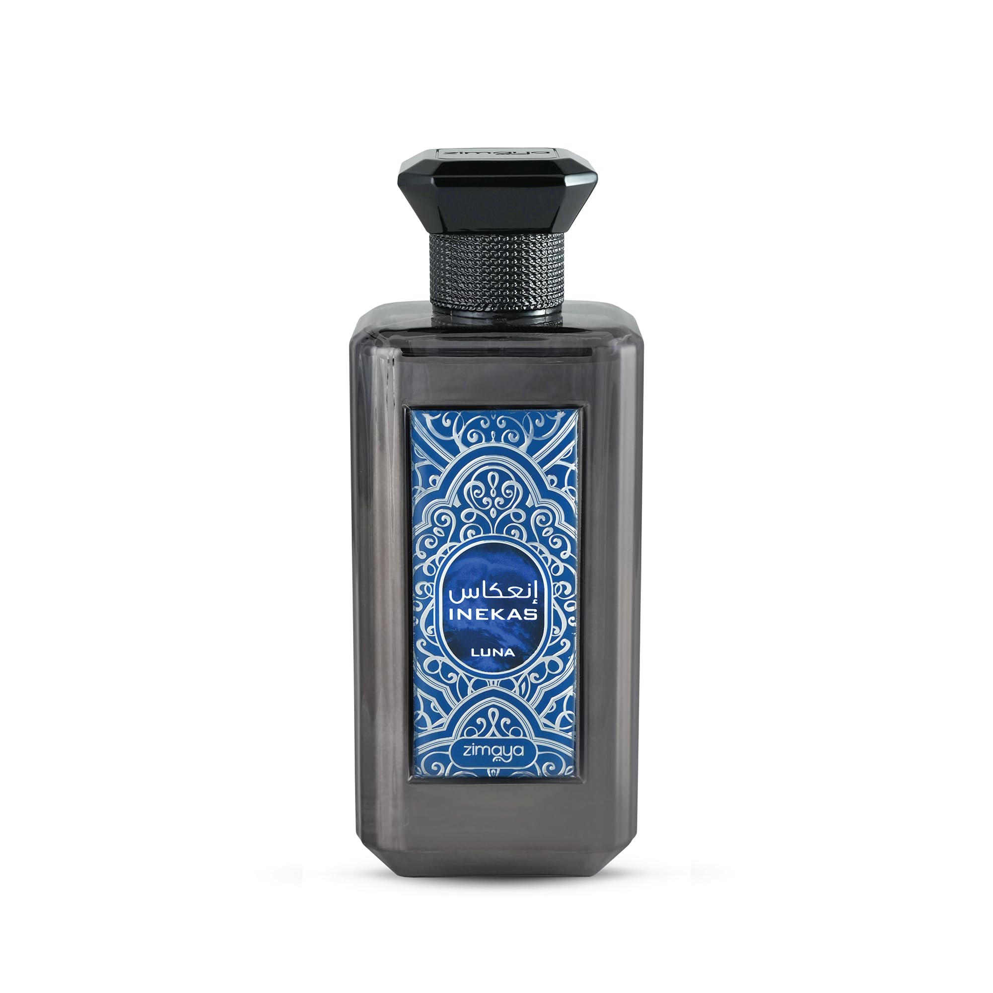 zimaya Inekas Luna bottle close-up showcases bold masculine design for men