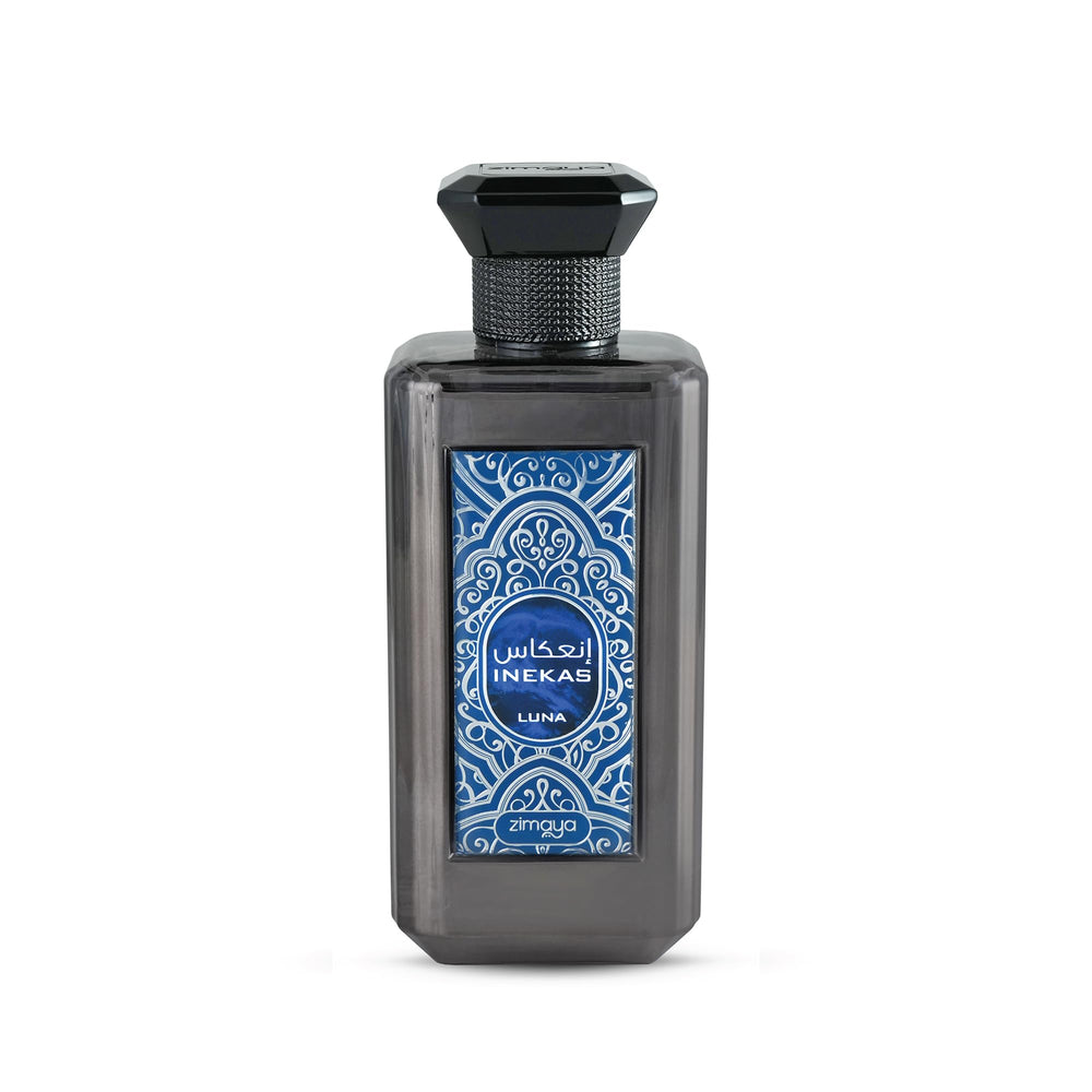 zimaya Inekas Luna bottle close-up showcases bold masculine design for men