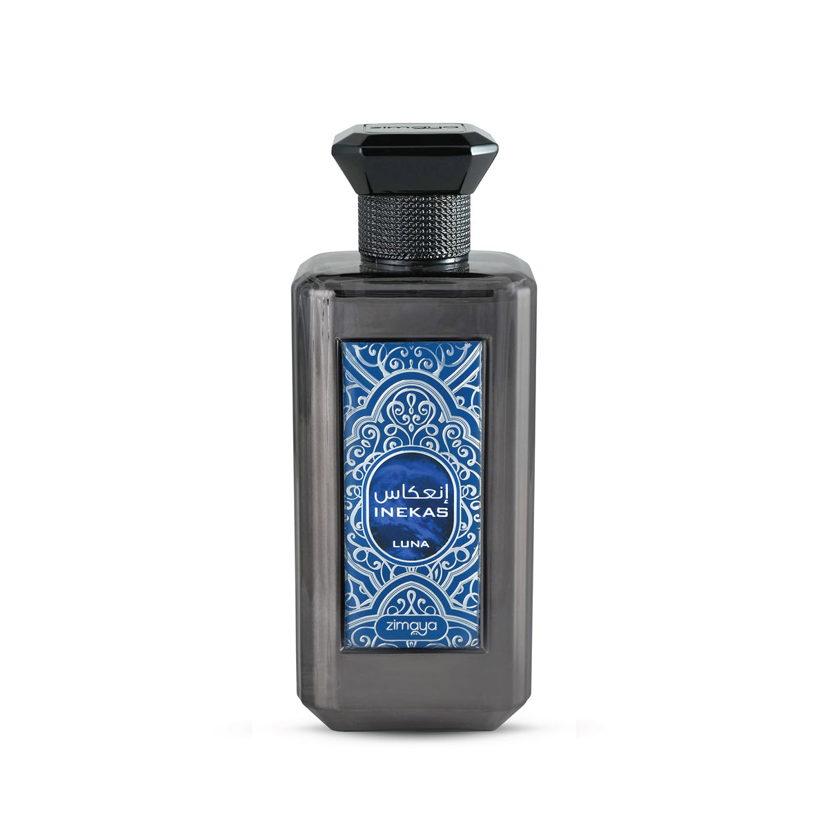 zimaya Inekas Luna bottle close-up showcases bold masculine design for men