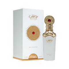 Zimaya Ramsh Diva bottle closeup highlights vanilla jasmine opening and mood uplift.